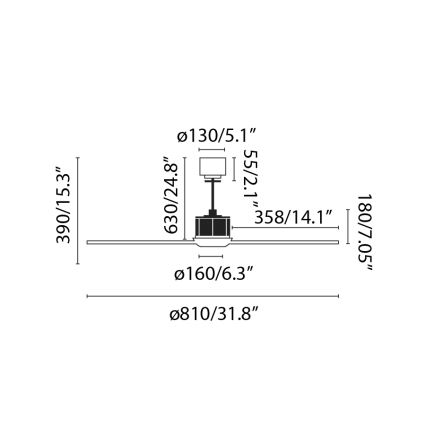 FARO 33425 - Griestu ventilators JUST FAN d. 81 cm + tālvadības pults