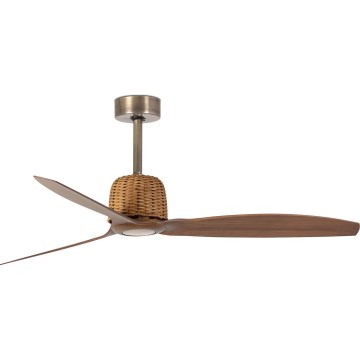 FARO 33436 - Griestu ventilators WEAVER M Ø 128 cm misiņš/melns + tālvadības pults
