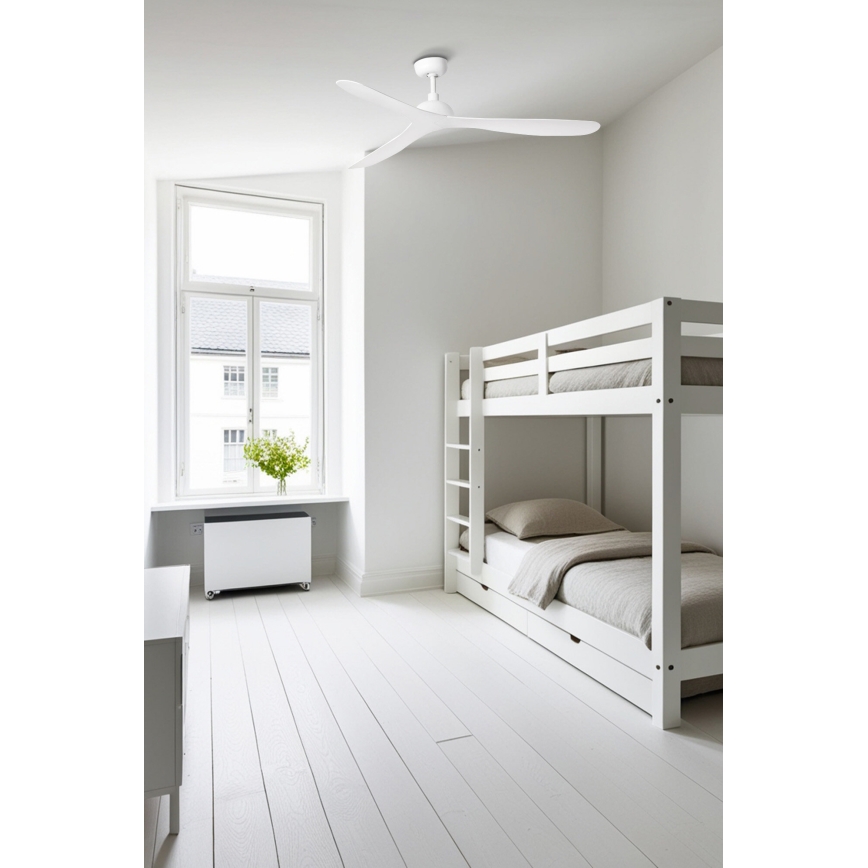 FARO 33446WT - Griestu ventilators GOTLAND L balta d. 132 cm Wi-Fi Tuya + tālvadības pults