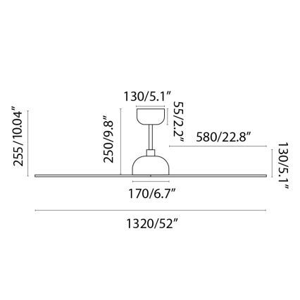 FARO 33447WT - Griestu ventilators GOTLAND L brūna/melna d. 132 cm Wi-Fi Tuya + tālvadības pults