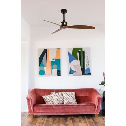 FARO 33451WT - Griestu ventilators COPPER FAN M Ø 128 cm brūns/melns Wi‑Fi Tuya + tālvadība