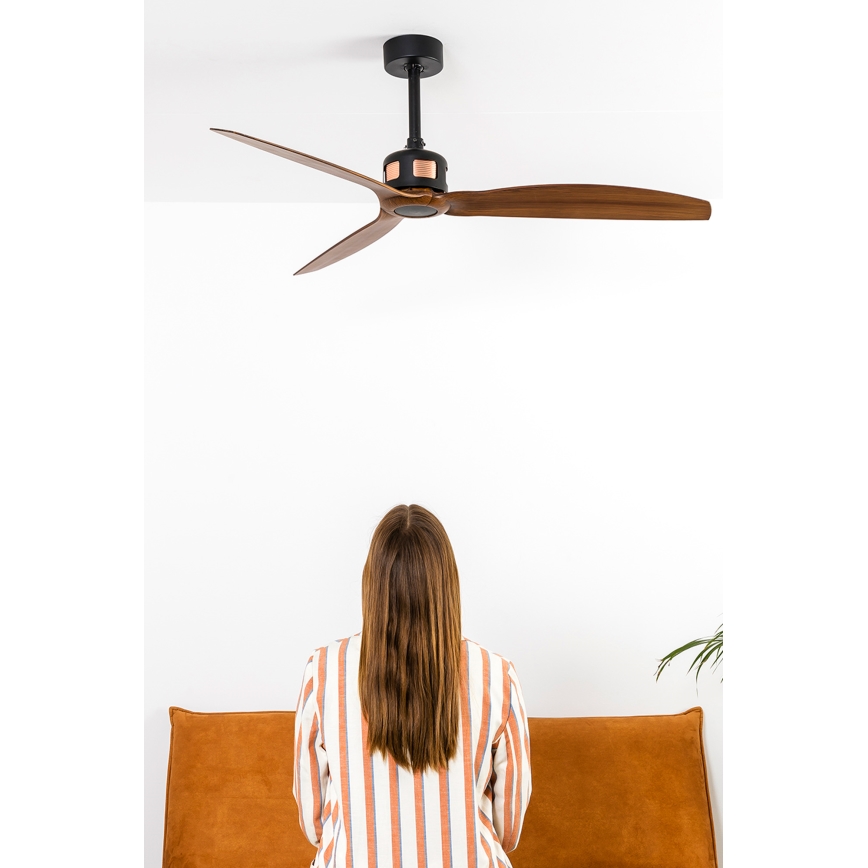FARO 33451WT - Griestu ventilators COPPER FAN M Ø 128 cm brūns/melns Wi‑Fi Tuya + tālvadība
