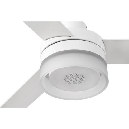 FARO 33460 - LED Griestu ventilators ar skaļruni ICE LED/15W/230V balta/brūna + tālvadības pults