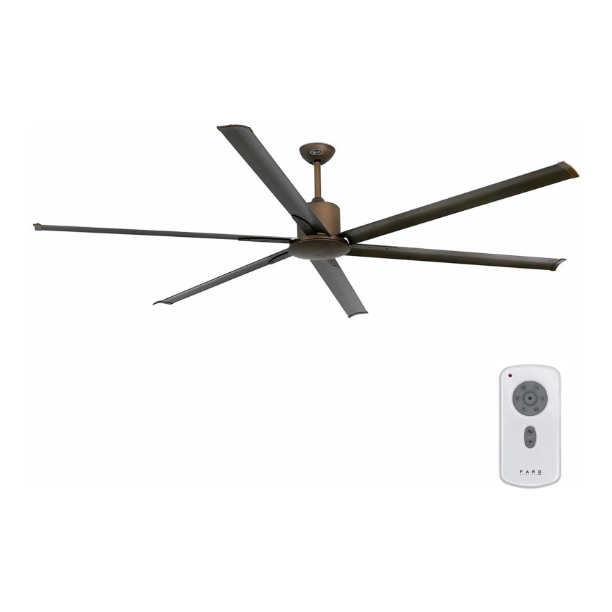 FARO 33462A - Griestu ventilators ANDROS XL brūns d. 213 cm + tālvadības pults