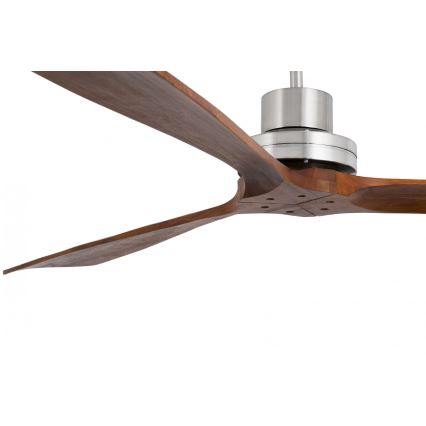 FARO 33464DC - Griestu ventilators LANTAU XL brūna/matēts hroms d. 168 cm + tālvadības pults