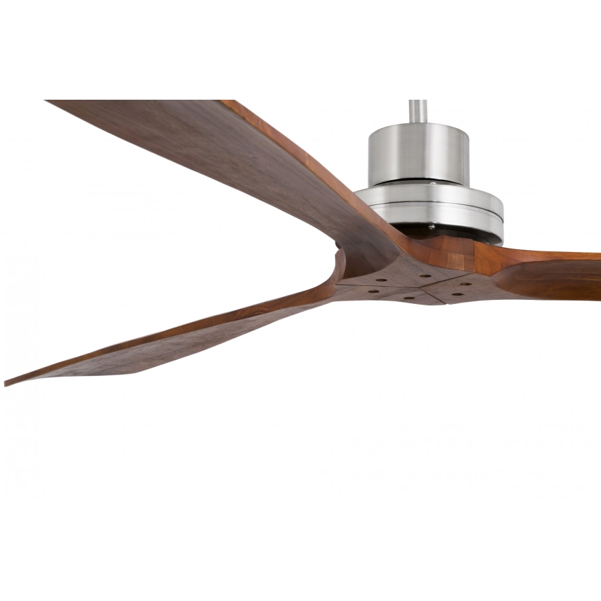 FARO 33464DC - Griestu ventilators LANTAU XL brūna/matēts hroms d. 168 cm + tālvadības pults