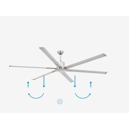 FARO 33465A - Griestu ventilators ANDROS XL matēta hroma, diametrs 213 cm + tālvadība