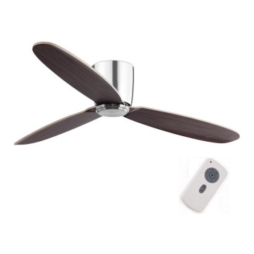 FARO 33472N - Griestu ventilators NIAS matēts hroms/brūna d. 132 cm + tālvadības pults