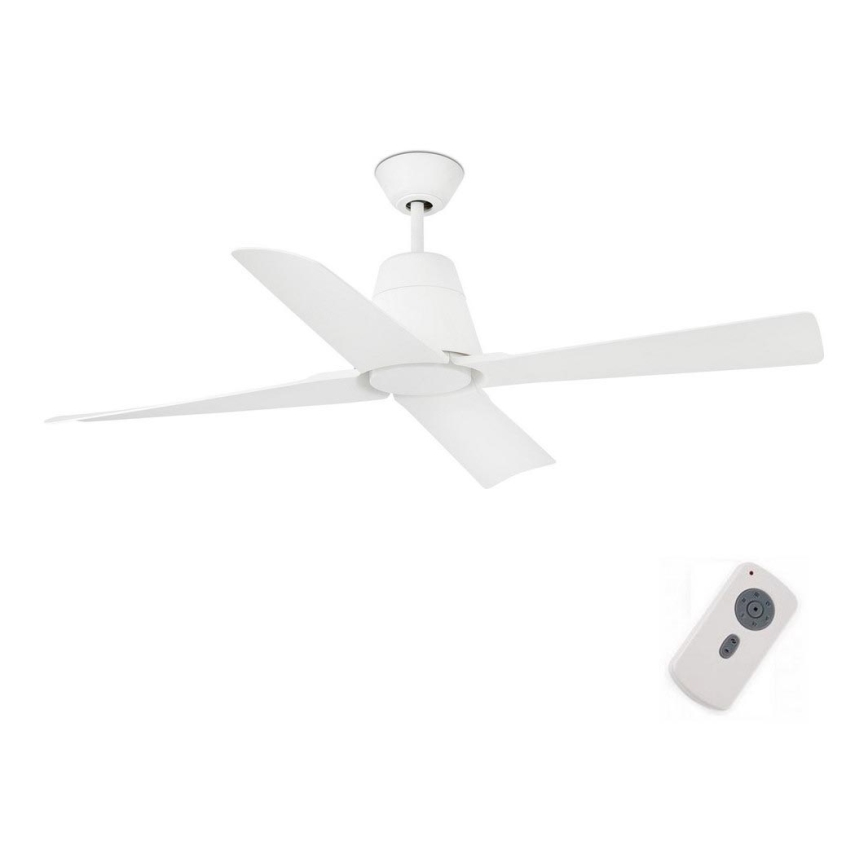 FARO 33480 - Griestu ventilators TYPHOON IP44 d. 130 cm balta + tālvadības pults