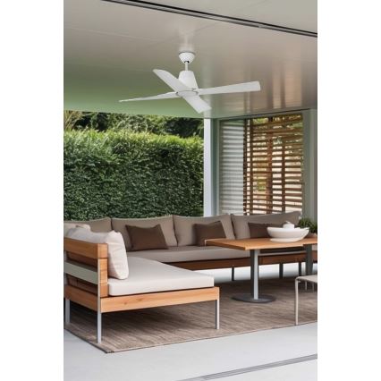 FARO 33480 - Griestu ventilators TYPHOON IP44 diametrs 130 cm balts + tālvadība
