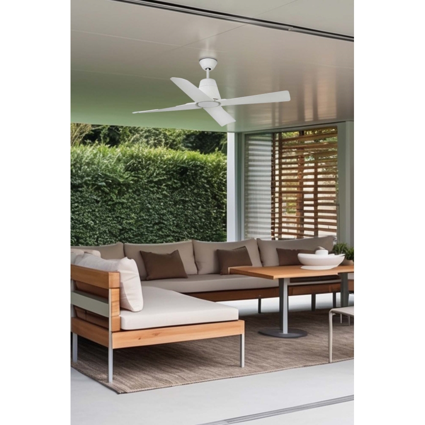 FARO 33480 - Griestu ventilators TYPHOON IP44 diametrs 130 cm balts + tālvadība