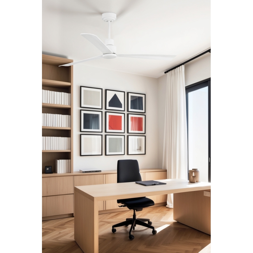 FARO 33487WP - Griestu ventilators NASSAU M balts d. 128 cm SMART + tālvadības pults