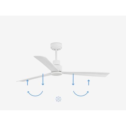 FARO 33487WP - Griestu ventilators NASSAU M balts d. 128 cm SMART + tālvadības pults