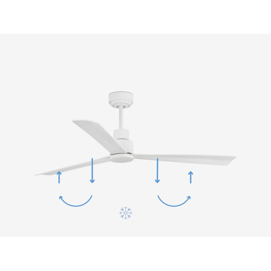 FARO 33487WP - Griestu ventilators NASSAU M balts d. 128 cm SMART + tālvadības pults