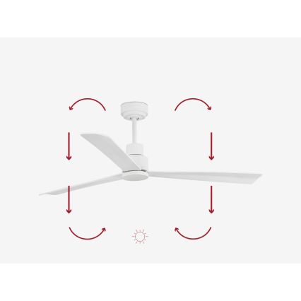 FARO 33487WP - Griestu ventilators NASSAU M balts d. 128 cm SMART + tālvadības pults