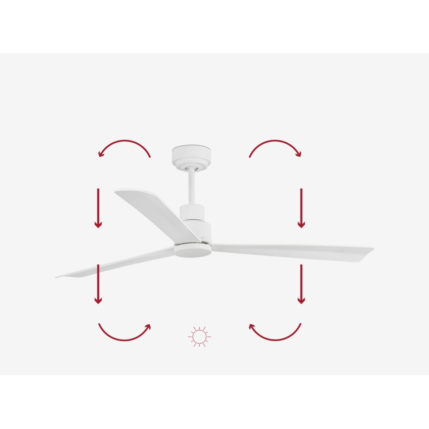 FARO 33487WP - Griestu ventilators NASSAU M balts d. 128 cm SMART + tālvadības pults