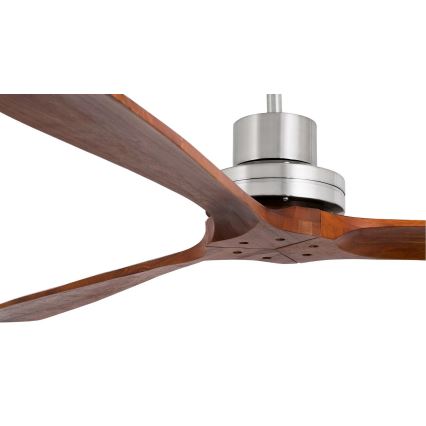 FARO 33508DC - Griestu ventilators MINI LANTAU matēts hroms/brūna d. 108 cm + tālvadības pults