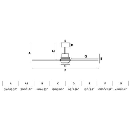 FARO 33508DC - Griestu ventilators MINI LANTAU matēts hroms/brūna d. 108 cm + tālvadības pults