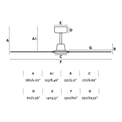 FARO 33511 - Griestu ventilators MOREA d. 152 cm + tālvadības pults