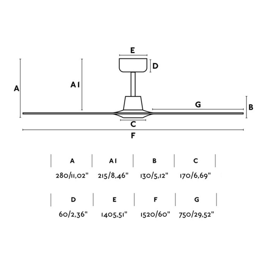 FARO 33511 - Griestu ventilators MOREA d. 152 cm + tālvadības pults