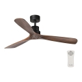 FARO 33516DC - Griestu ventilators LANTAU melns/brūns Ø 132 cm ar tālvadību