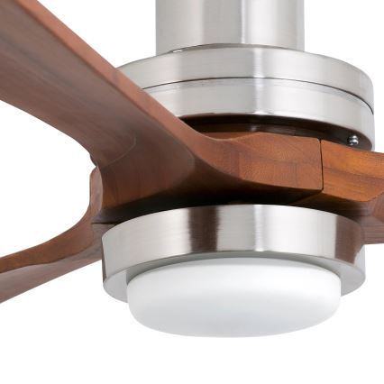 FARO 33518DC - LED Griestu ventilators LANTAU LED/15W/230V matēts hroms/koks + tālvadības pults