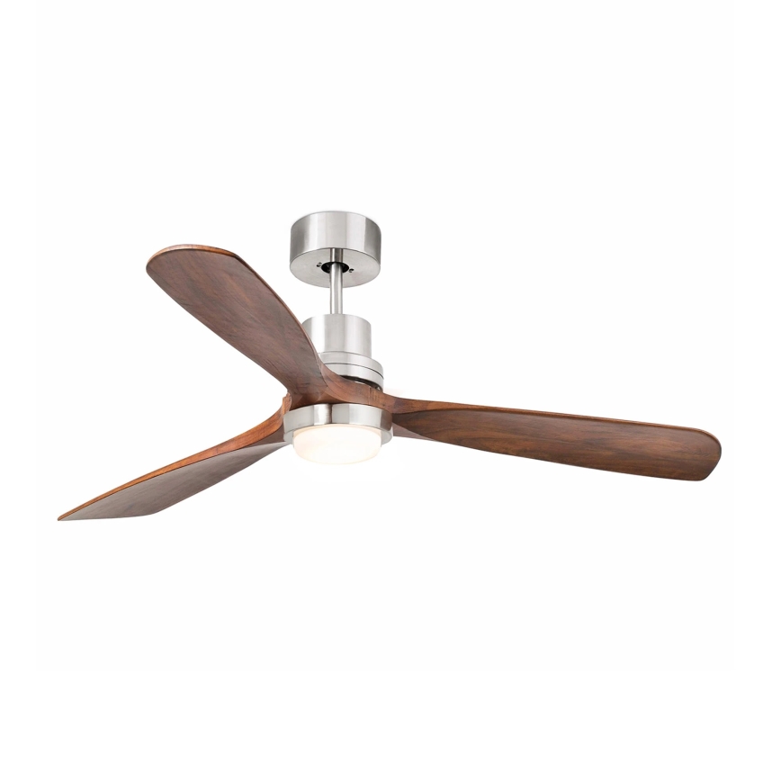 FARO 33518DC - LED Griestu ventilators LANTAU LED/15W/230V matēts hroms/koks + tālvadības pults