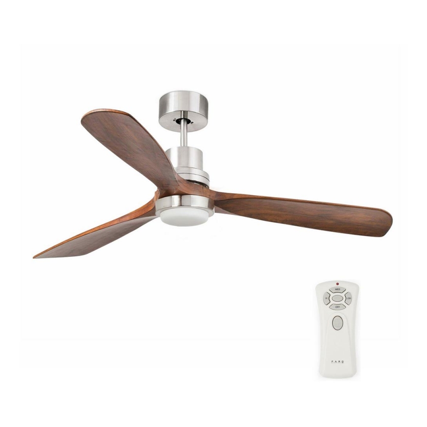 FARO 33518DC - LED Griestu ventilators LANTAU LED/15W/230V matēts hroms/koks + tālvadības pults