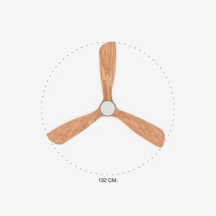 FARO 33560DC - LED griestu ventilators LANTAU LED/15W/230V koks/ hroms Ø 132 cm + tālvadība