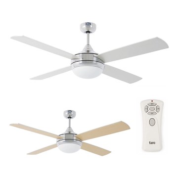 FARO 33701 - Griestu ventilators ICARIA ar tālvadības pulti 2xE27/20W/230V pelēka d. 132 cm + tālvadības pults
