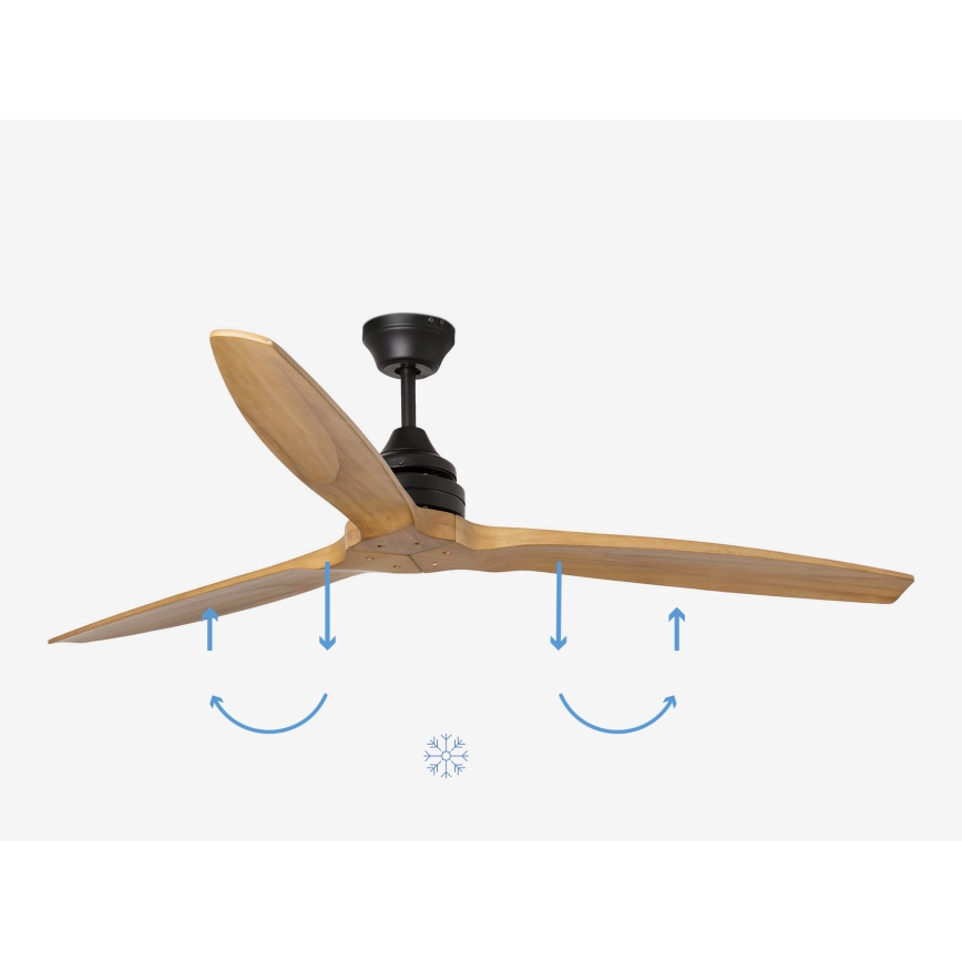 FARO 33718DC- Griestu ventilators ALO L koks/melna d. 152 cm + tālvadības pults