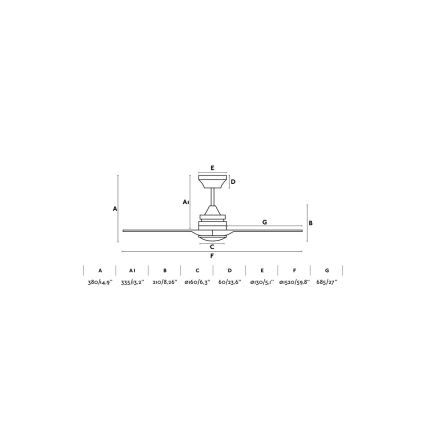 FARO 33719 - LED Griestu ventilators ALO LED/17W/230V