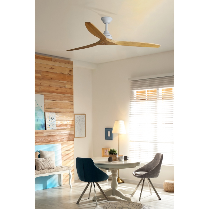 FARO 33728DC - Griestu ventilators ALO L koks/balta d. 152 cm + tālvadības pults