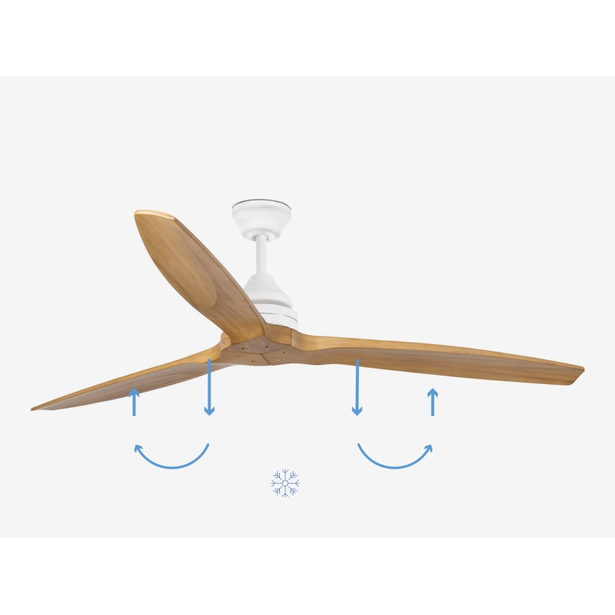 FARO 33728DC - Griestu ventilators ALO L koks/balta d. 152 cm + tālvadības pults