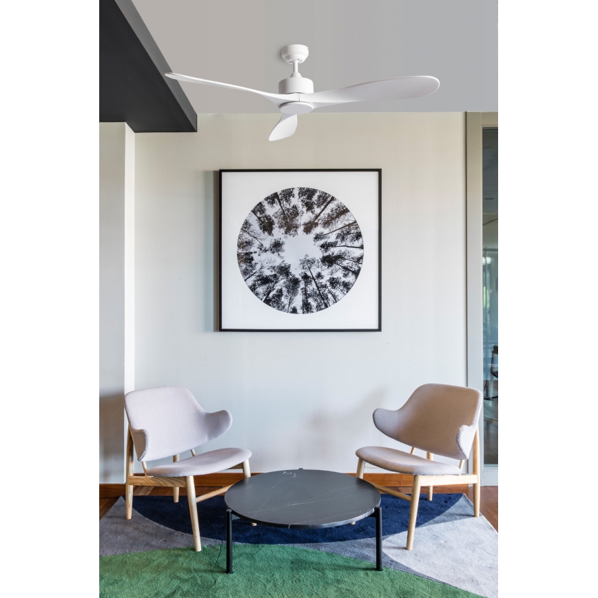 FARO 33750DCWT - Griestu ventilators LUZON L balta d. 132 cm Wi-Fi Tuya + tālvadības pults