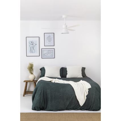 FARO 33760WT-22 - LED Aptumšojams griestu ventilators AMELIA L CONE LED/20W/230V 2700/3500/5000K balta d. 132 cm Wi-Fi Tuya + tālvadības pults