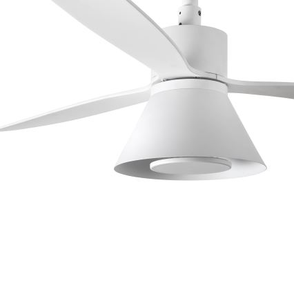 FARO 33760WT-22 - LED Aptumšojams griestu ventilators AMELIA L CONE LED/20W/230V 2700/3500/5000K balta d. 132 cm Wi-Fi Tuya + tālvadības pults