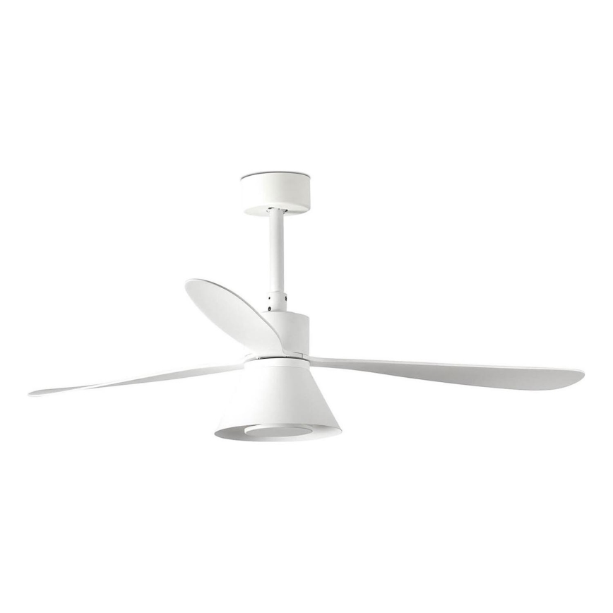 FARO 33760WT-22 - LED tumšādas griestu ventilators AMELIA L CONE LED/20W/230V 2700/3500/5000K baltā krāsa, Ø 132 cm, Wi-Fi Tuya + tālvadības pults