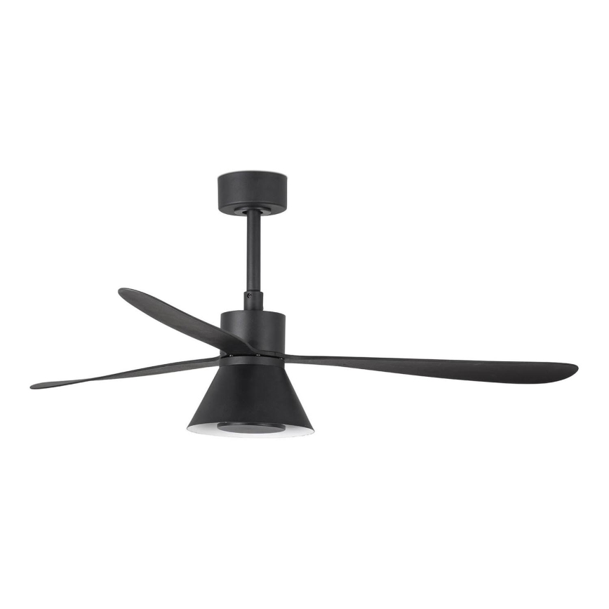 FARO 33761WT-23 - LED Aptumšojams griestu ventilators AMELIA L CONE LED/20W/230V 2700/3500/5000K melna d. 132 cm Wi-Fi Tuya + tālvadības pults