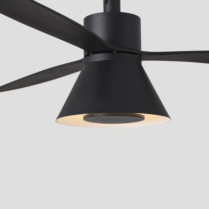 FARO 33761WT-23 - LED Aptumšojams griestu ventilators AMELIA L CONE LED/20W/230V 2700/3500/5000K melna d. 132 cm Wi-Fi Tuya + tālvadības pults
