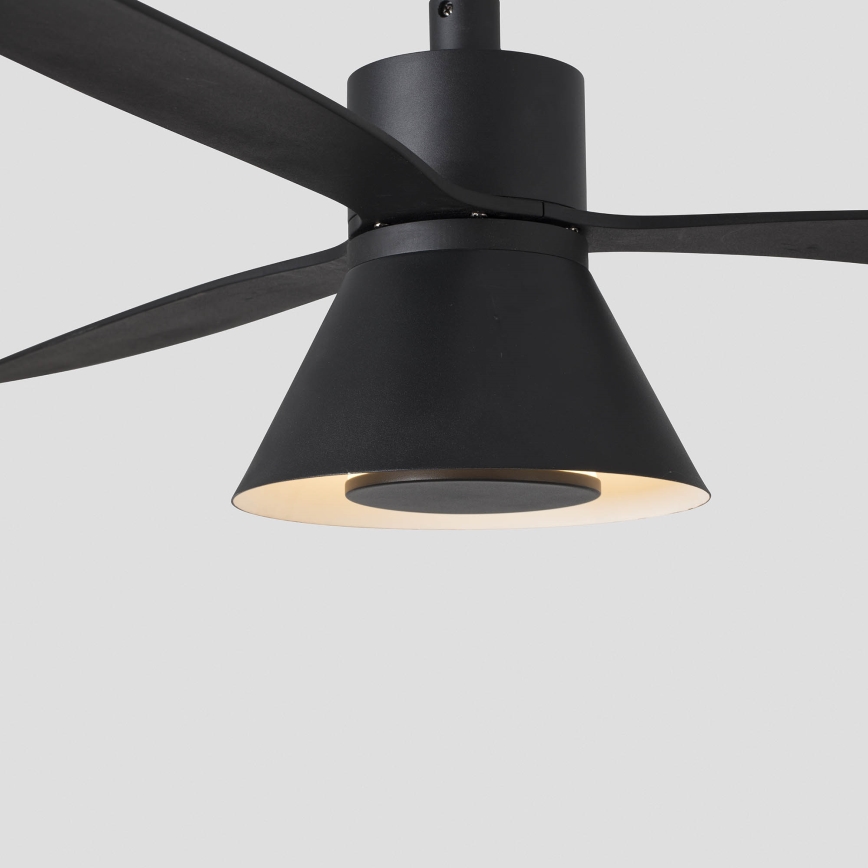 FARO 33761WT-23 - LED Aptumšojams griestu ventilators AMELIA L CONE LED/20W/230V 2700/3500/5000K melna d. 132 cm Wi-Fi Tuya + tālvadības pults