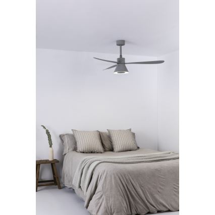 FARO 33762WT-24 - LED Aptumšojams griestu ventilators AMELIA L CONE LED/20W/230V 2700/3500/5000K pelēka d. 132 cm Wi-Fi Tuya + tālvadības pults