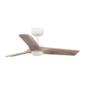 FARO 33805-1TW - LED regulējams griestu ventilators HEYWOOD ar LED/10W/230V 2700/3000/4000K, koka/balta apdare, Ø 90 cm + tālvadības pults