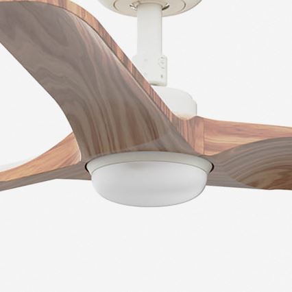 FARO 33805WT-1TW - LED Aptumšojams griestu ventilators HEYWOOD S LED/10W/230V 2700/4000/6000K koks/balta d. 90 cm Wi-Fi Tuya + tālvadības pults