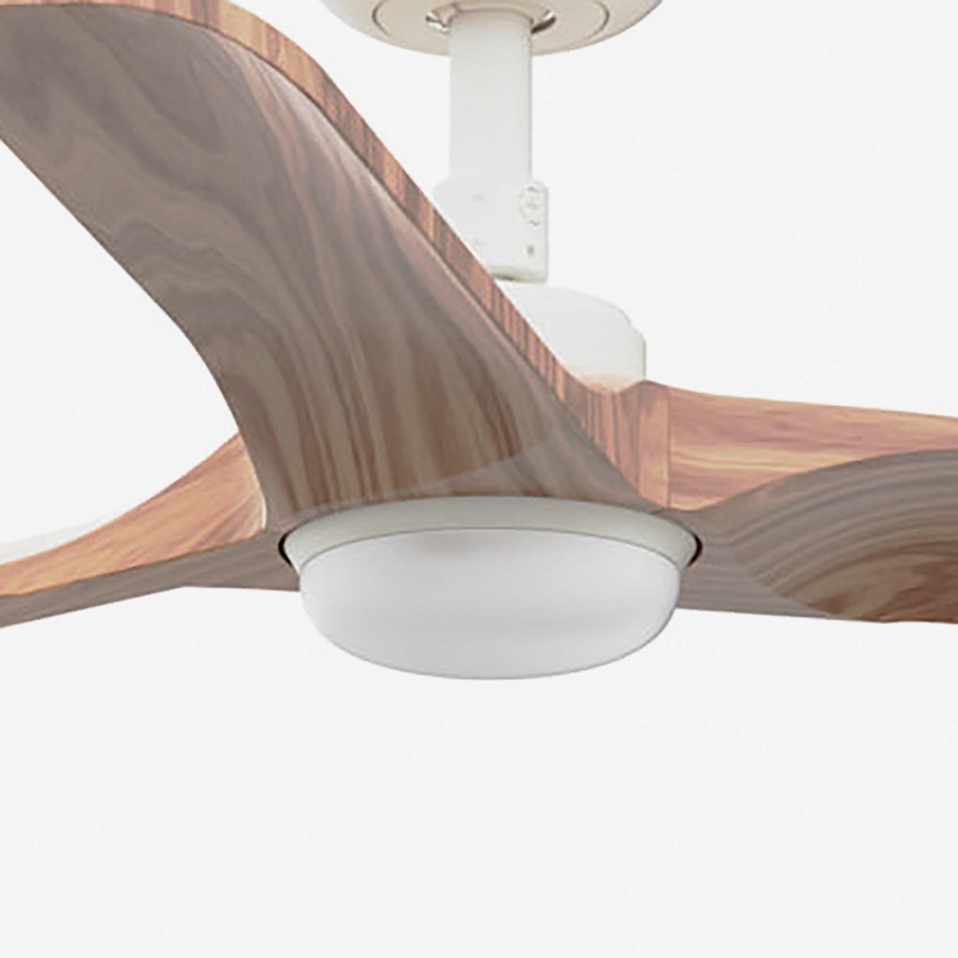FARO 33805WT-1TW - LED Aptumšojams griestu ventilators HEYWOOD S LED/10W/230V 2700/4000/6000K koks/balta d. 90 cm Wi-Fi Tuya + tālvadības pults