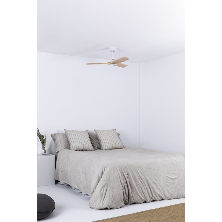FARO 33805WT - Griestu ventilators HEYWOOD S koks/balta d. 90 cm Wi-Fi Tuya + tālvadības pults