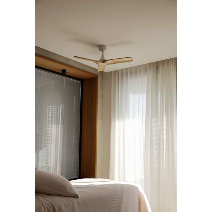 FARO 33805WT - Griestu ventilators HEYWOOD S koks/balta d. 90 cm Wi-Fi Tuya + tālvadības pults
