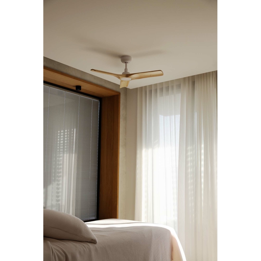 FARO 33805WT - Griestu ventilators HEYWOOD S koks/balta d. 90 cm Wi-Fi Tuya + tālvadības pults
