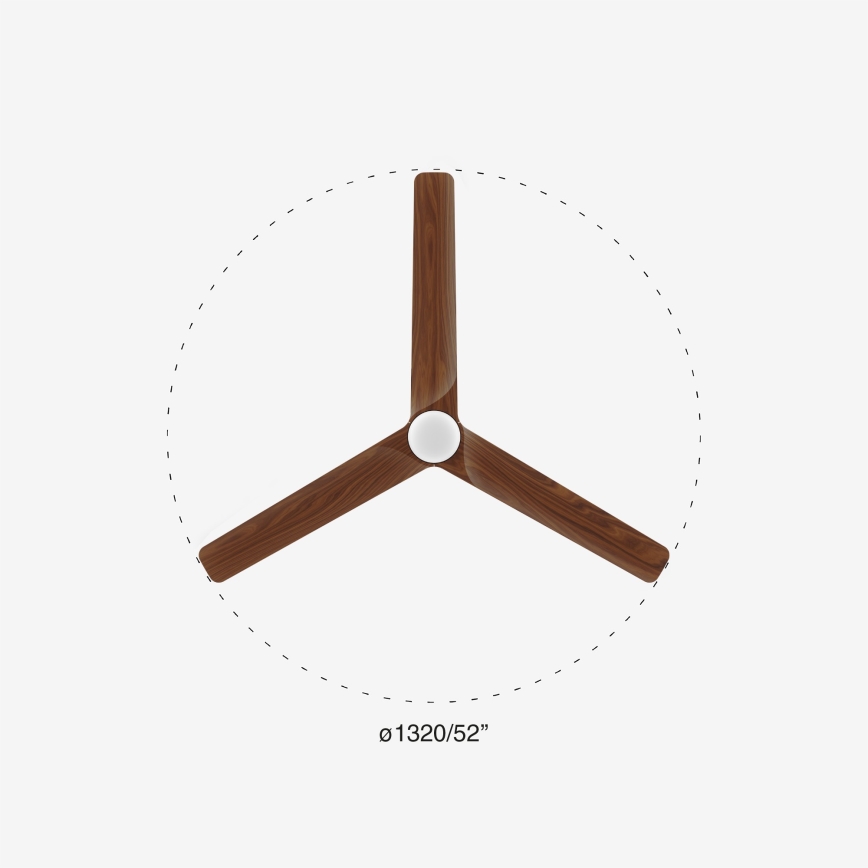 FARO 33809-1TW - LED regulējams ventilators HEYWOOD LED/10W/230V 2700/4000/6500K Ø 132 cm ar tālvadības pulti