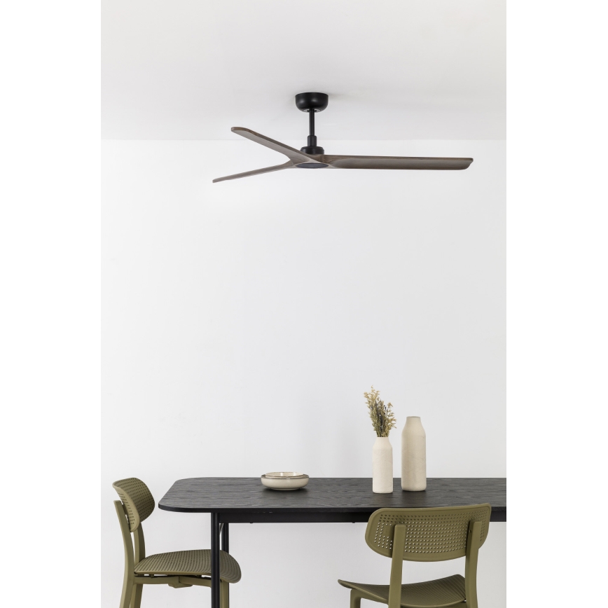 FARO 33809WT - Griestu ventilators HEYWOOD L koks/melna d. 132 cm Wi-Fi Tuya + tālvadības pults